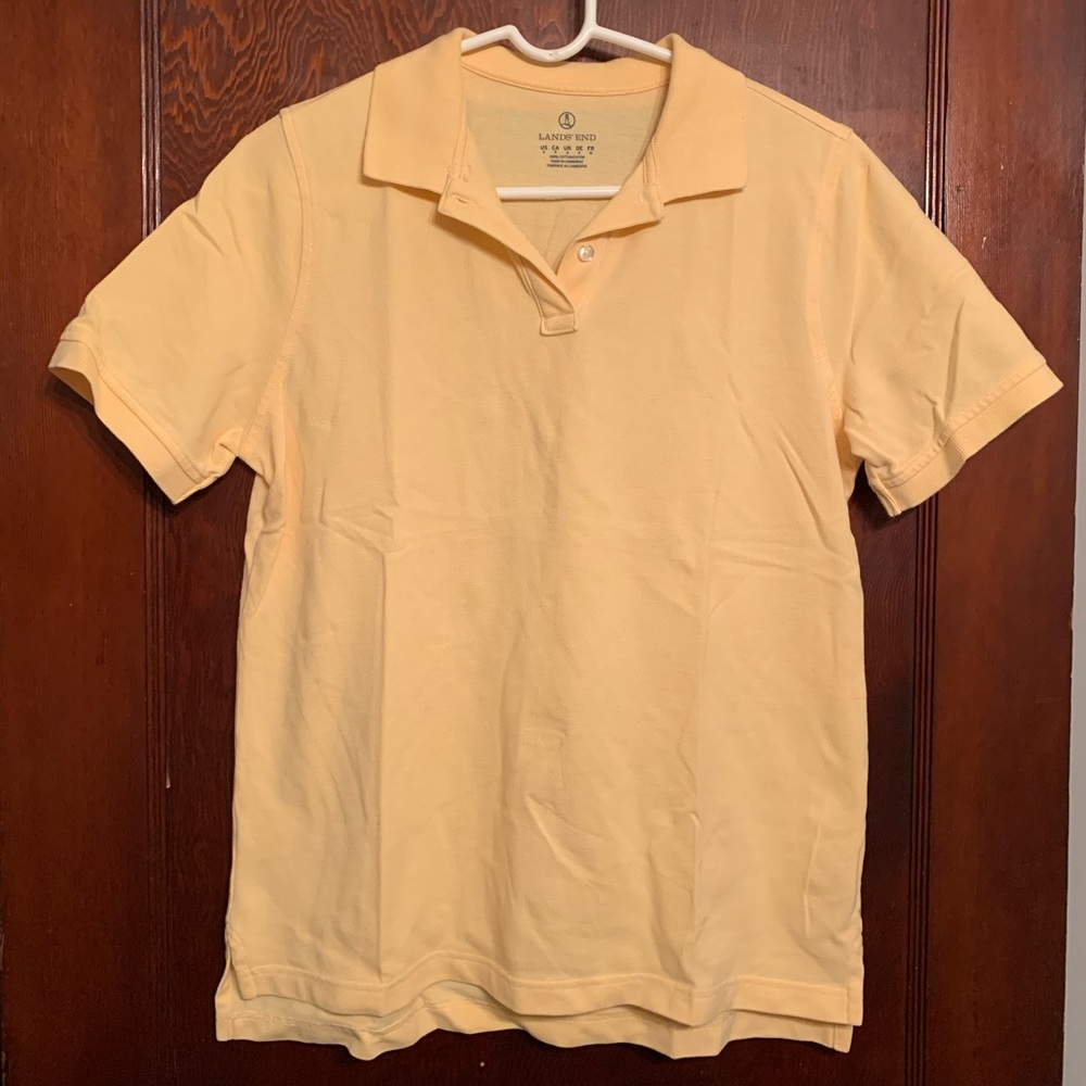 Lands’ End women’s polo, yellow, S
